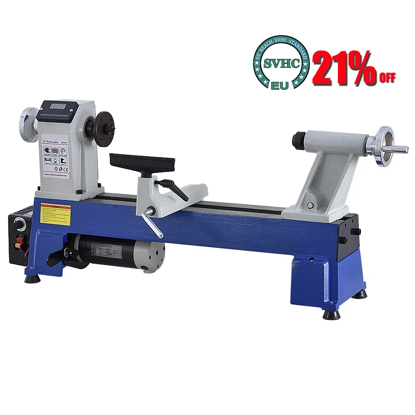 MC1218VD Limitless Transmission Wood Lathe Miniature Bench Lathe Household Stepless Turning Lathe Machine Wood Rotary Machine