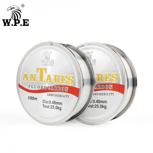 W.P.E-sedal de pesca recubierto de fluorocarbono, 0,20mm-0,60mm, 100m, 10KG-41KG, fibra de carbono, suministros de pesca de carpa
