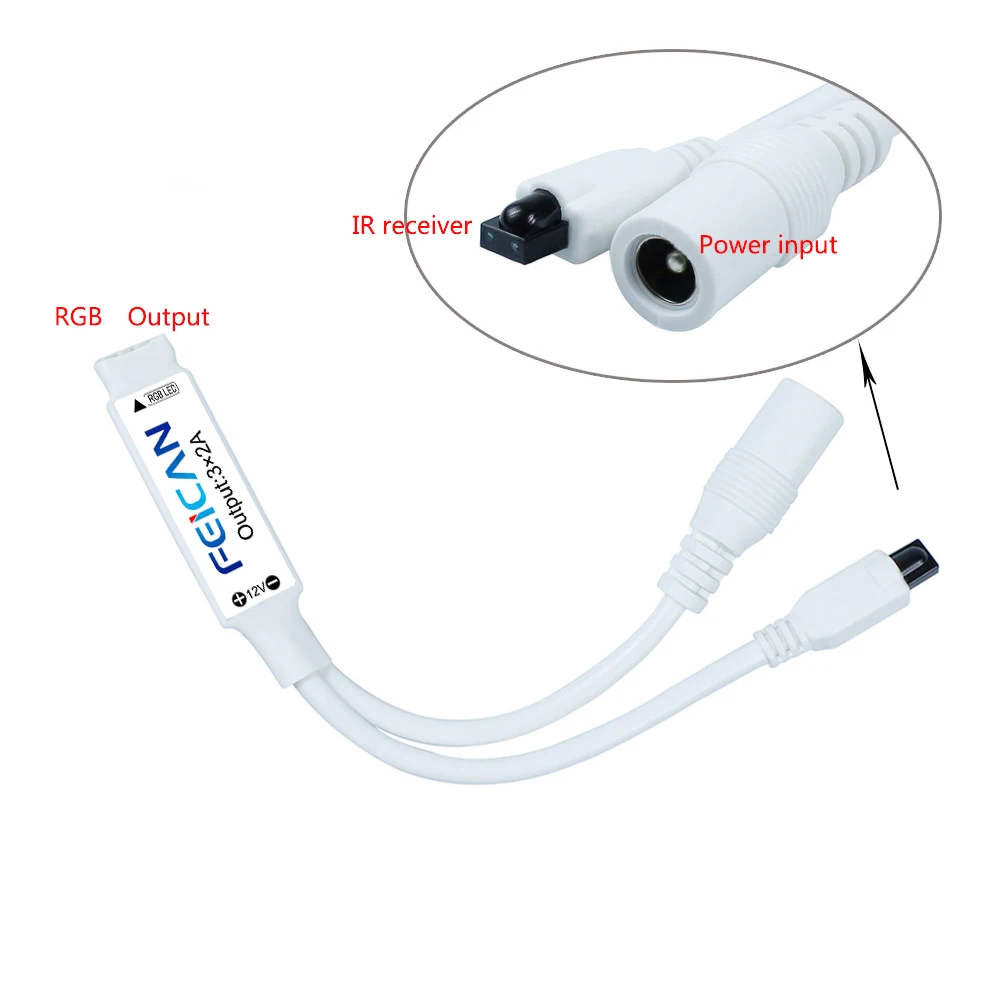 LED Strip RGB Controller 12V LED Dimmer Light Color Control 44Key IR Remote Controller for LED Diode Tape Backlight Neon Ribbon