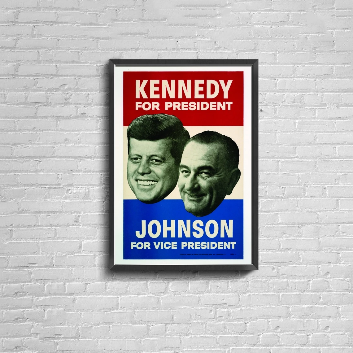 John F. Kennedy Lyndon Johnson (1960) Vintage Campaign Poster Canvas Poster Print Home Wall Painting Decoration (No Frame)