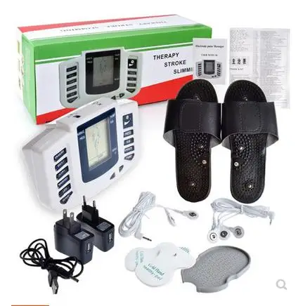 JR-309 Electrical Stimulator Full Body Relax Muscle Massager Pulse Tens Acupuncture Therapy Slipper+6 Electrode Pads