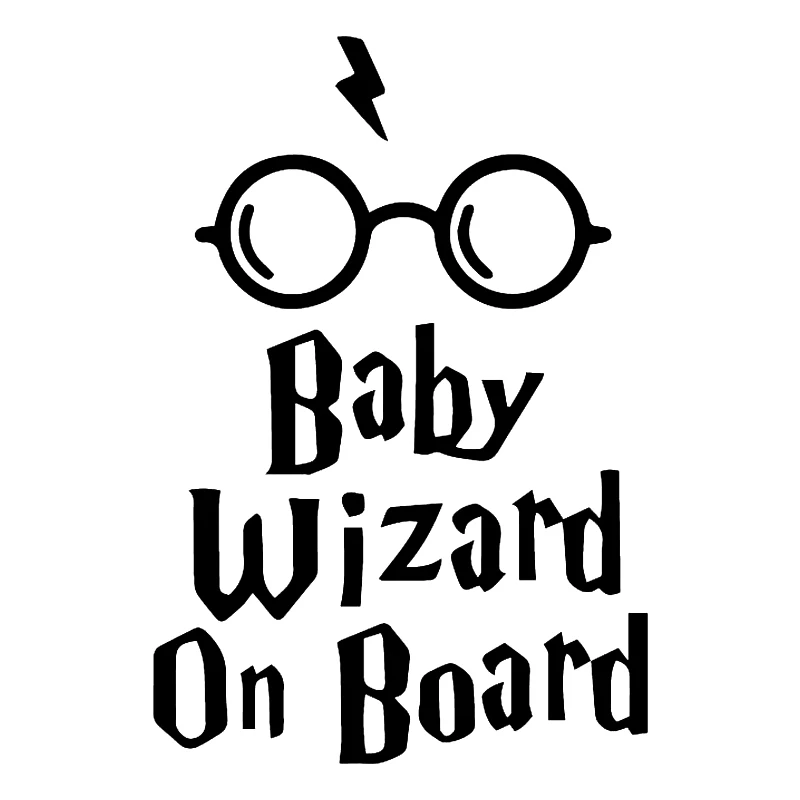 S51207# Various Sizes/Colors Car Stickers Vinyl Decal Baby Wizard on Board Motorcycle Decorative Accessories Creative Waterproof