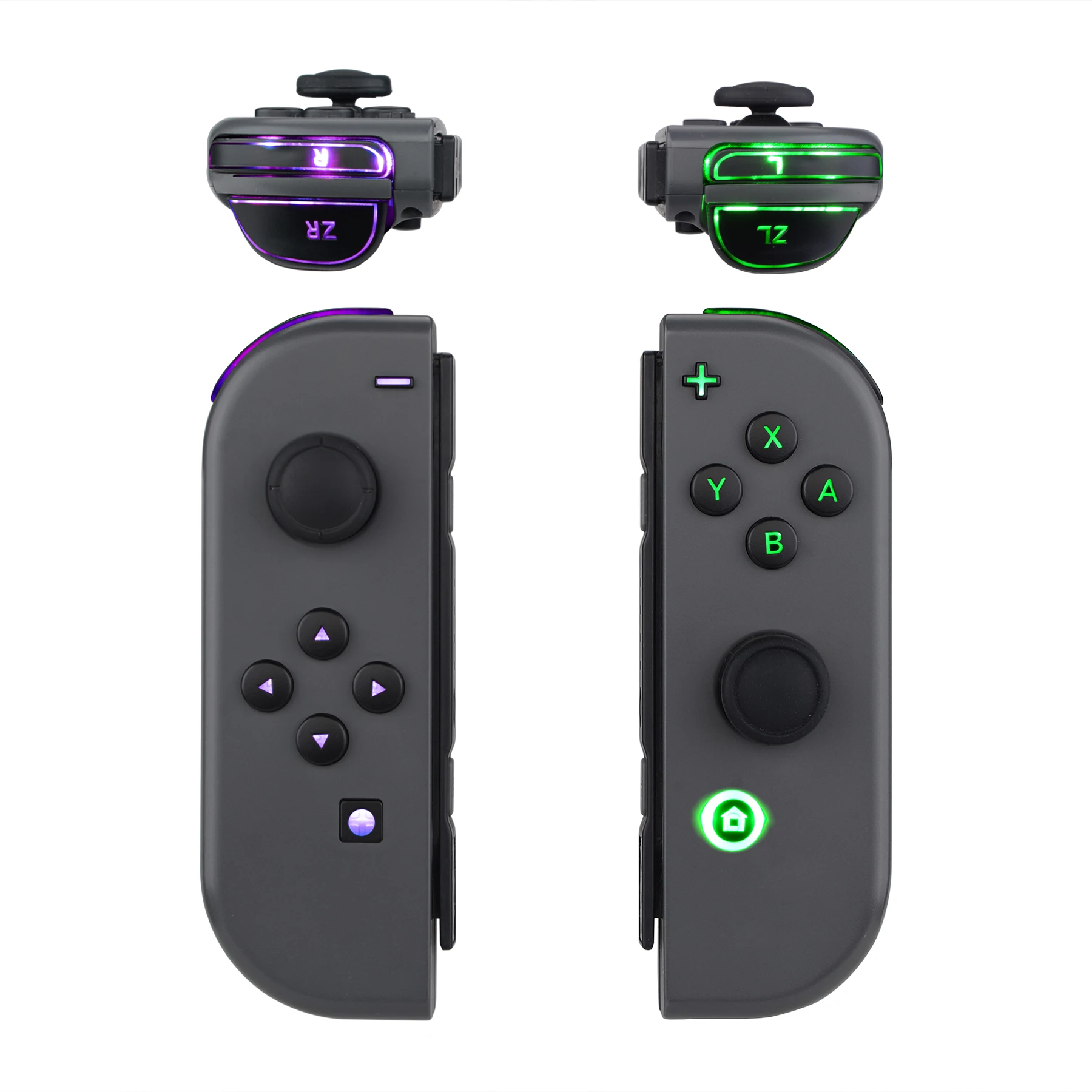 eXtremeRate 7 Colors 9 Modes DFS LED Kit Multi-Colors Luminated Classical Symbols ABXY Trigger Face Buttons for NS Switch & OLED