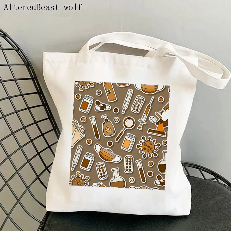 Women Shopper bag Nurse In Progress Please wait Bag Harajuku Shopping Canvas Shopper Bag girl handbag Tote Shoulder Lady Bag