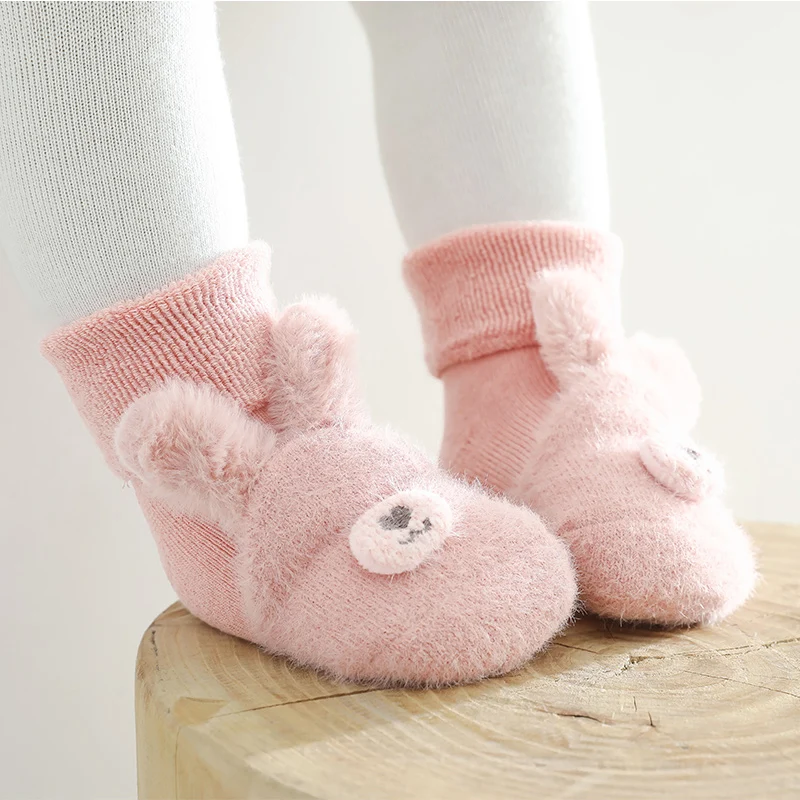 Baby Winter Cotton Anti Slip Long Socks Kid Child Toddler Newborn Infant Boy Girl Warm Terry Thick Thermal Animal Knee High Sock