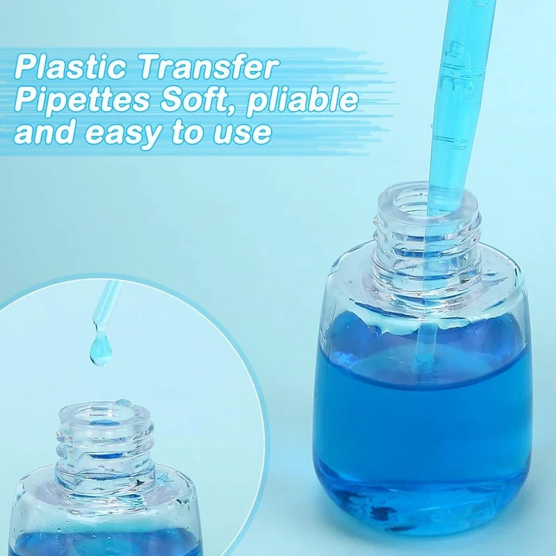 50PCS Plastic Disposable Transfer Pipettes, 3ml Calibrated Pipette Dropper for Science Laboratory