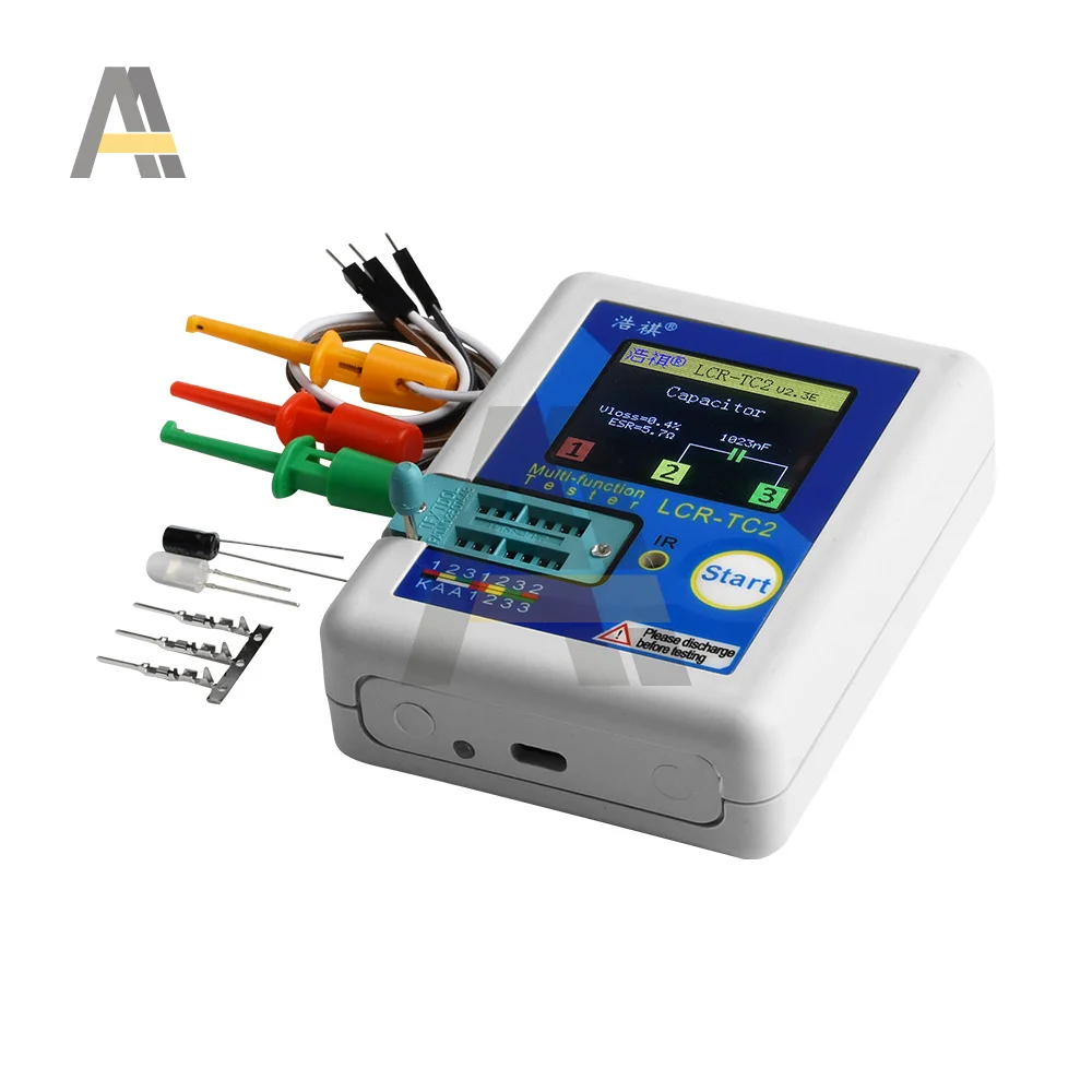 LCR-TC2 Transistor Tester Multimeter Display V2.3E For Diode Triode PNP/NPN Capacitor Resistor Transistor