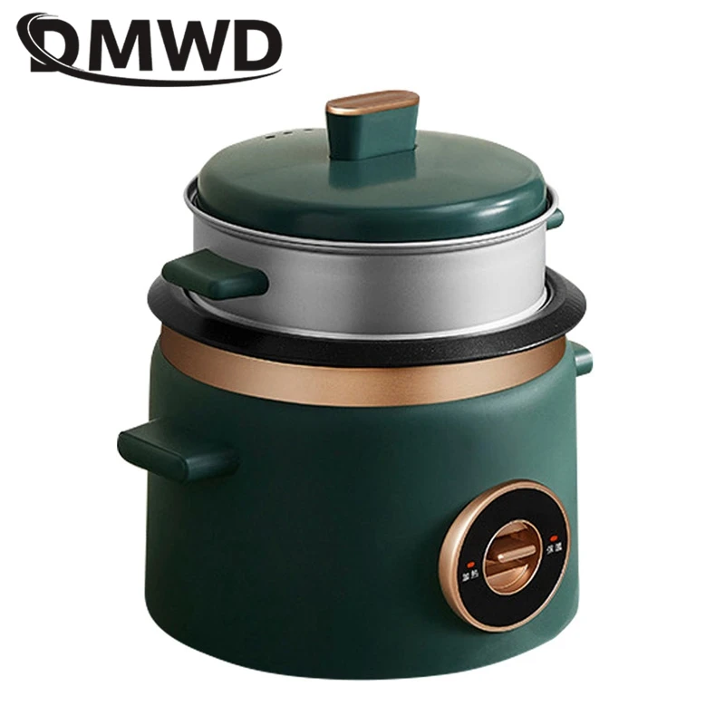 DMWD Household Automatic Rice Cooker Electric Cooking Machine 1.5L Food Steamer Non-stick Liner Portable Cake Maker Soup Pot