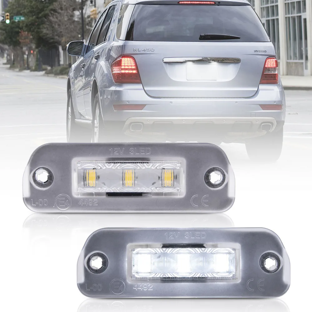 2Pcs Led License Numbe Plate Light for Mercedes Benz W251 W164 X164 R ML GL Class 2006 2007-2011 Rear Tag Lamps OEM A2518200166