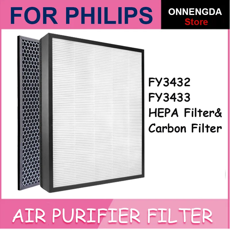 Фильтр HEPA FY3433/ FY3432 для очистки воздуха Philips, Сменный фильтр с активным углем AC3256, AC3260