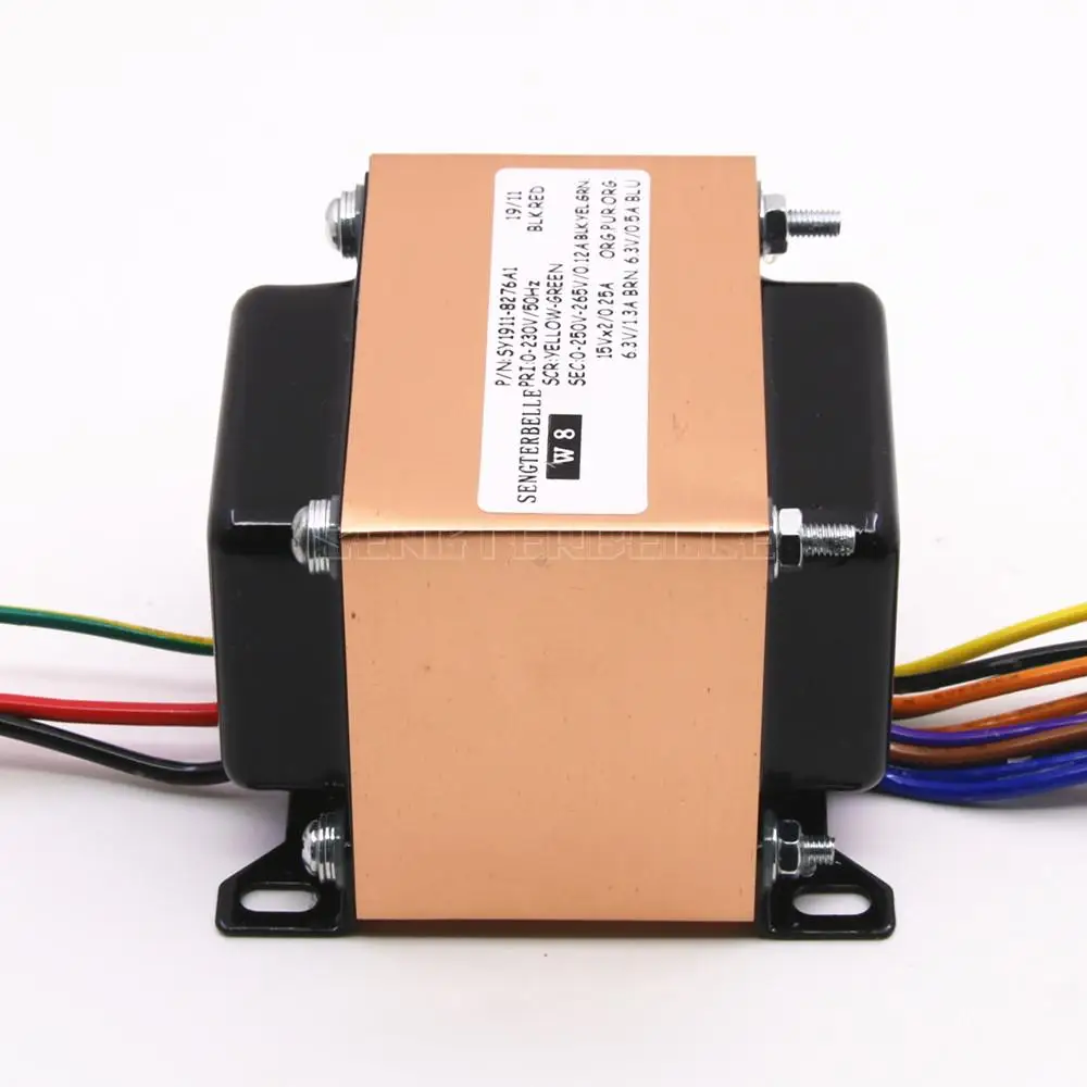 Силовой трансформатор типа EI 51 Вт (51 ВА) 0-250 В-265 В двойной 15 В двойной 6,3 В для усилителя звука