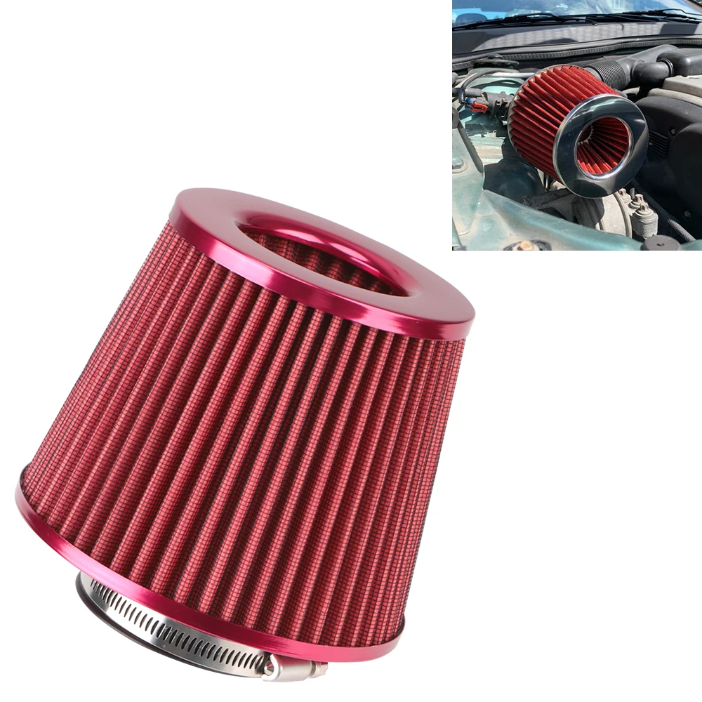 76MM 3 Inch Car Air Filters Induction Kit Sport Power Mesh Cone Universal Car Accessories Cold Air Intake Filter High Flow