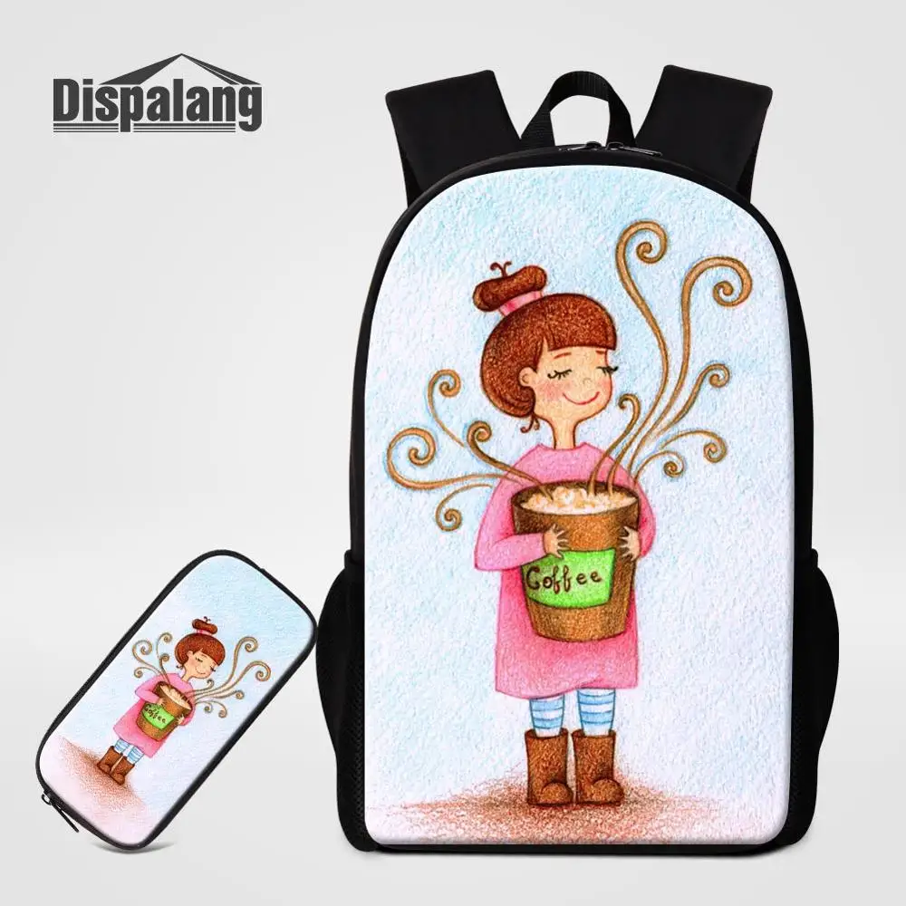 

Dispalang 2 PCS Pen Bag Set For Student Ballet Printing Women's School Backpack Female Personalized Custom Bookbag Pencil Case