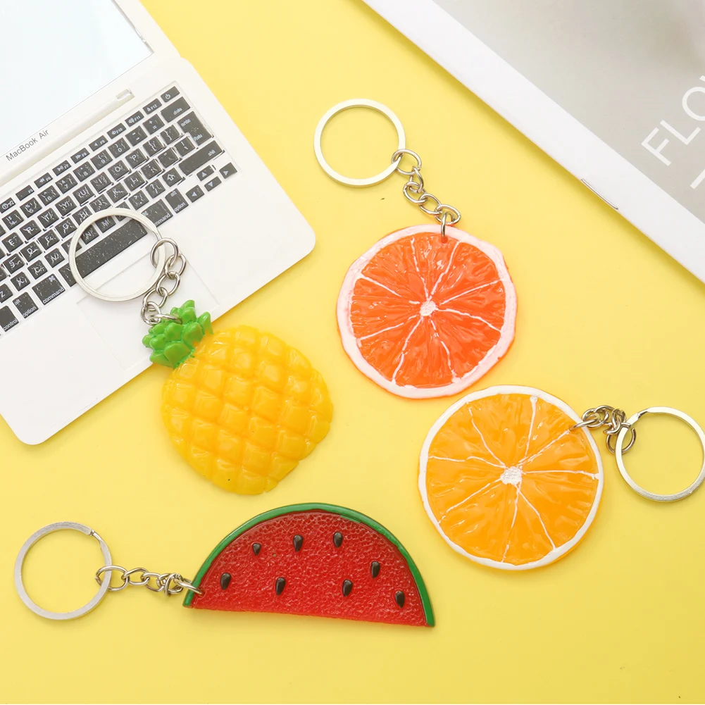 

Artificial Fruit Keychain PVC Mini Orange Carrot Watermelon Walnut Pineapple Pendant Bag Backpack Ornament Key ChainJewelry Gift