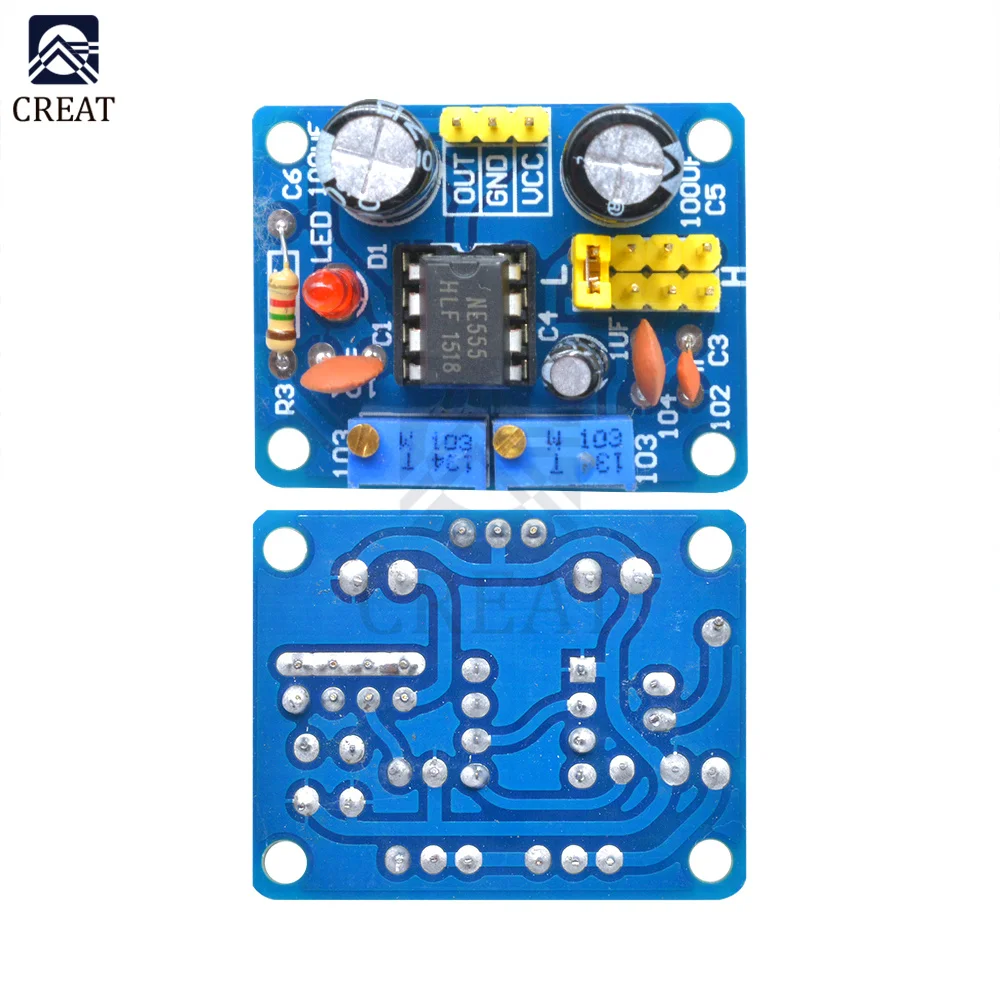 NE555 Signal Generator Square Wave Pulse Frequency Adjustable Module 1~500KHz