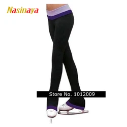 Figure Skating Competition Training Competition Women's Black Pants Patinaje Rhythmic Gymnastics Tight Fit Warm Colored Belt