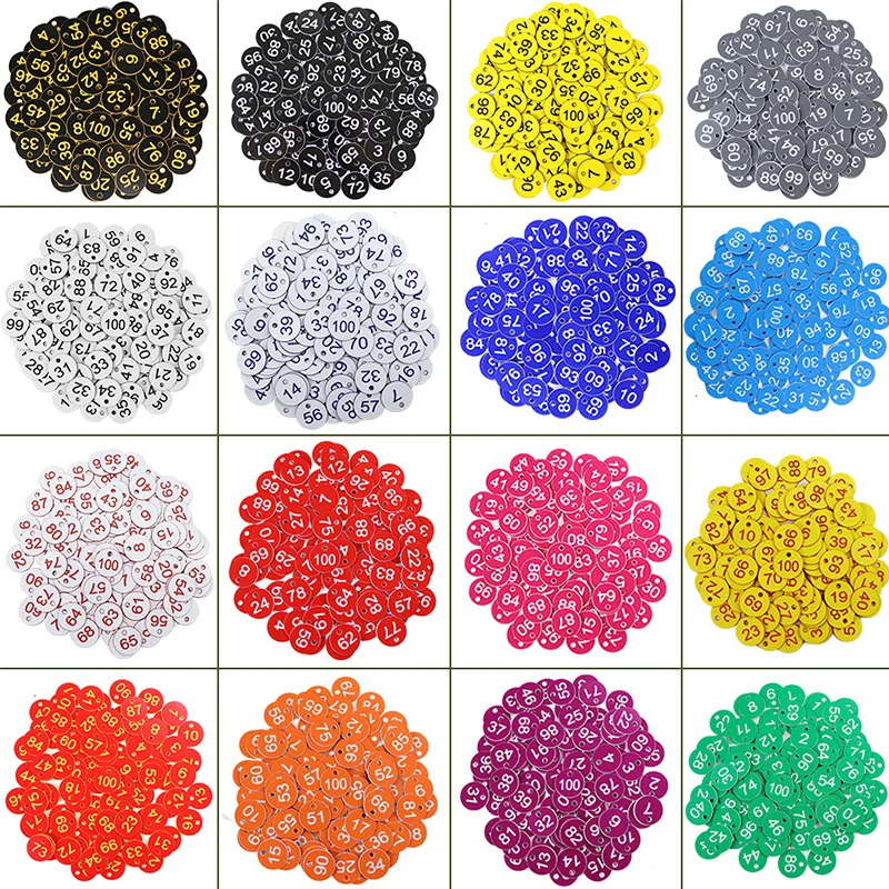 20-100PCS 16 Color Round Number Beehive Label Beekeeping Box Numbered With Hole Tag Animal Livestock Markers Classification Sign