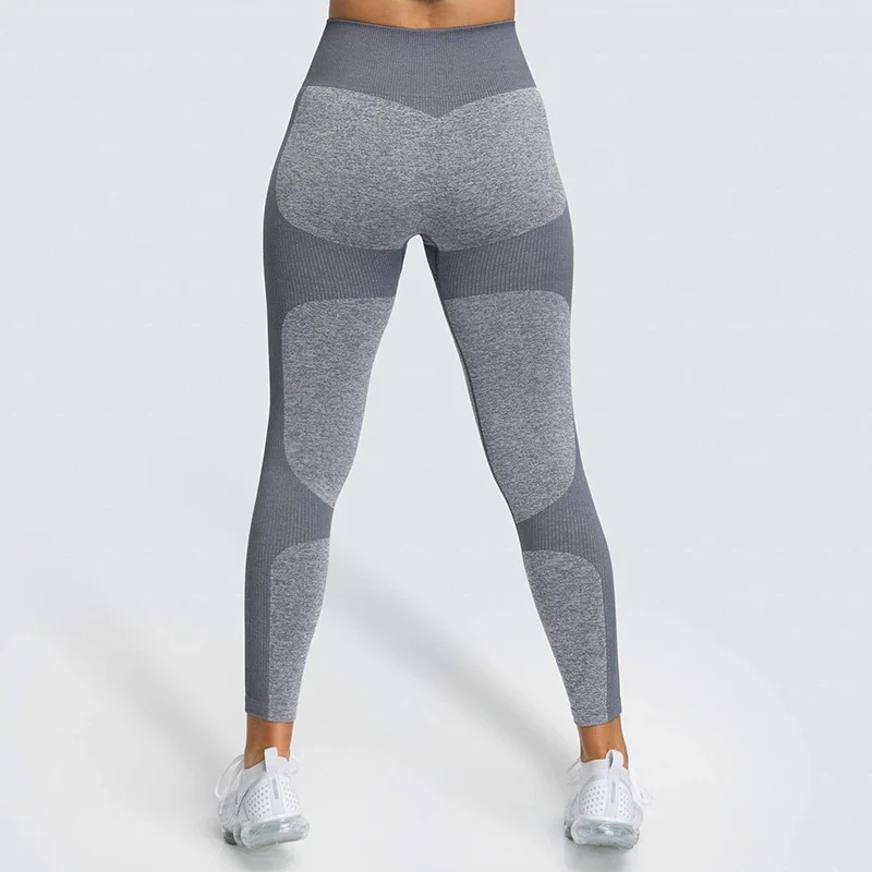 FCCEXIO-Leggings Esportivas de Cintura Alta para Mulheres, Calças Push Up Running, Calças Justas de Fitness, Energia Sexy Slim, Legging Vital Sem Costura