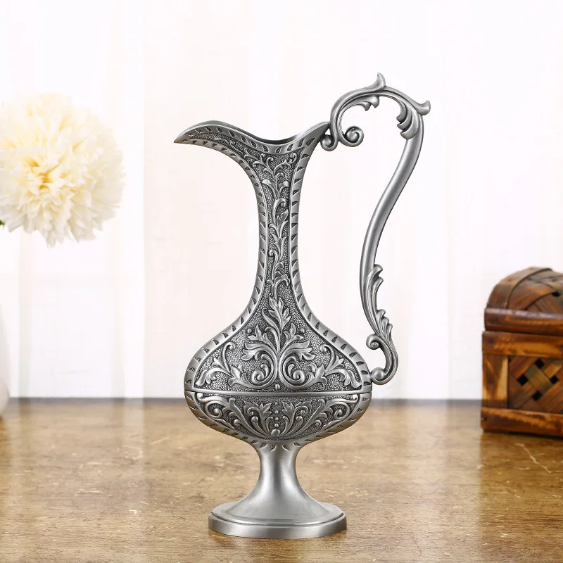 

Russian metal European retro handle vase creative classic flower home office decoration high-end ornaments