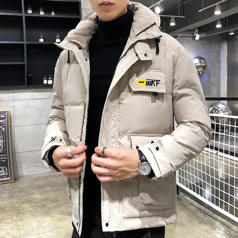 Men's  Multi-pocket Down jacket Water-Resistent Zeus hip-hop streetwear outdoor tech clothing jacket Cotton Padded Winter coat