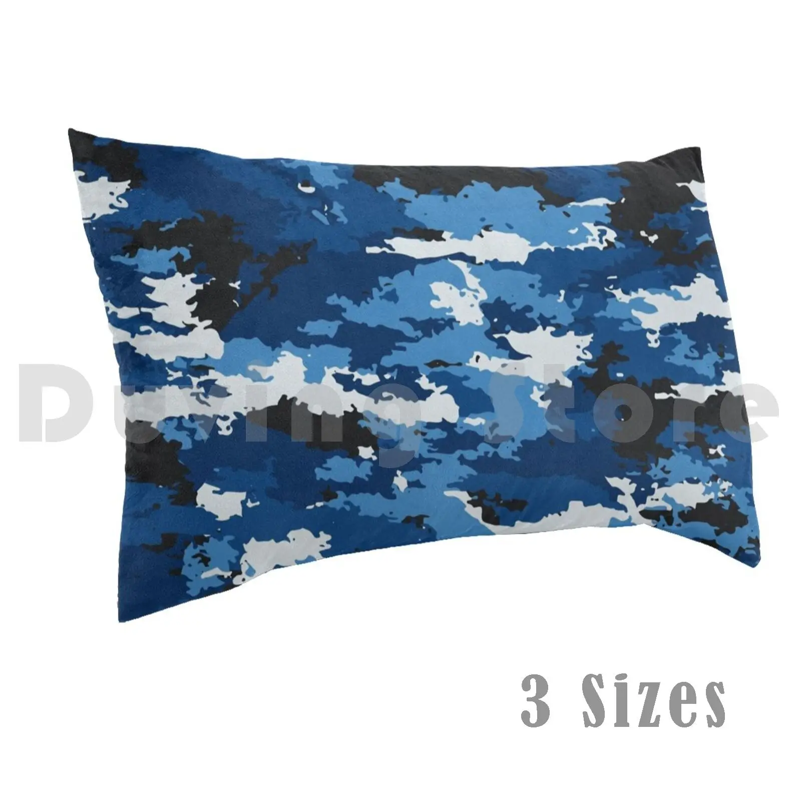 Digital Blue Camo Pillow case 1598 Military Camo Pattern Abstract Shapes Retro Camo Camouflage