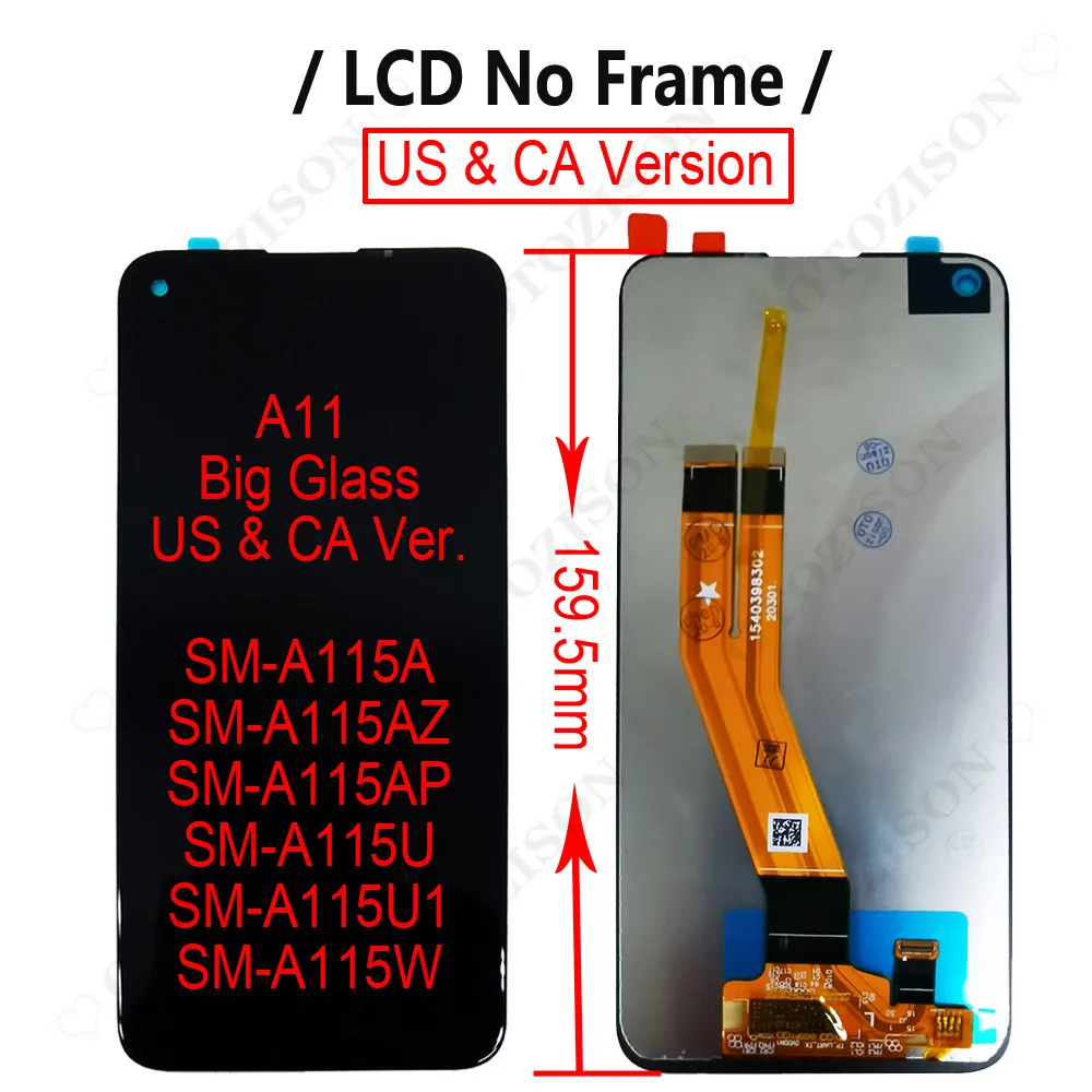 For Samsung Galaxy A11 M11 2020 LCD SM-A115F/DS A115 M115F M115 Display With Frame Screen Touch Digitizer Assembly Replacement