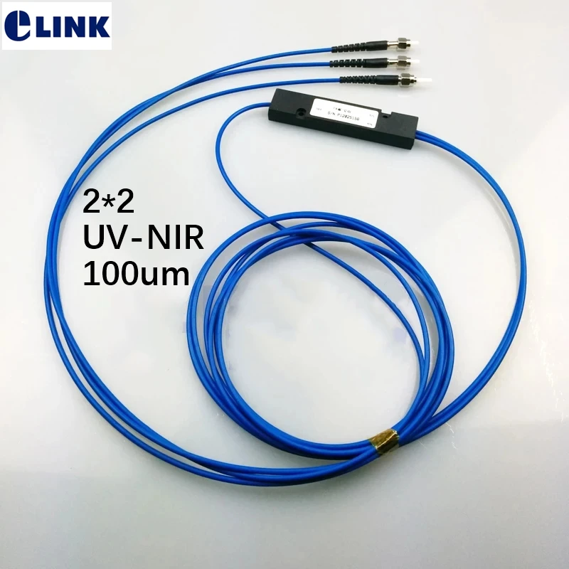 SMA905 2*2 fiber optic splitter 100um 1m 2m UV-NIR 100um large core fiber MM optical fiber coupler free shipping