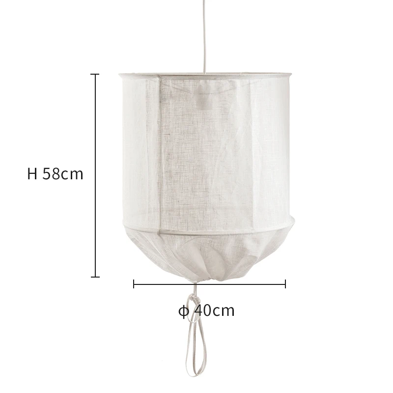 Nordic Linen Hanglamp katoen DIY Stoffen lampenkap LED post moderne verlichting voor Foyer slaapkamer Hotel witte hanglamp