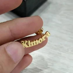 DOREMI-pendientes de acero inoxidable con nombre personalizado para mujer, Piercing con nombre personalizado, joyería con placa