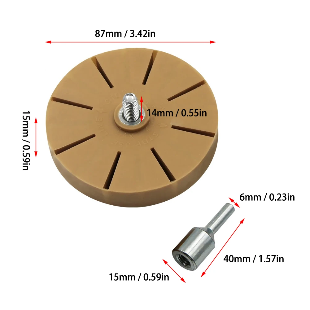 Car Decal Remover Pneumatic Rubber Remover Wheel Sticker Film Glue Removal Eraser Scraper Disk Paint Cleaner Polish Tool