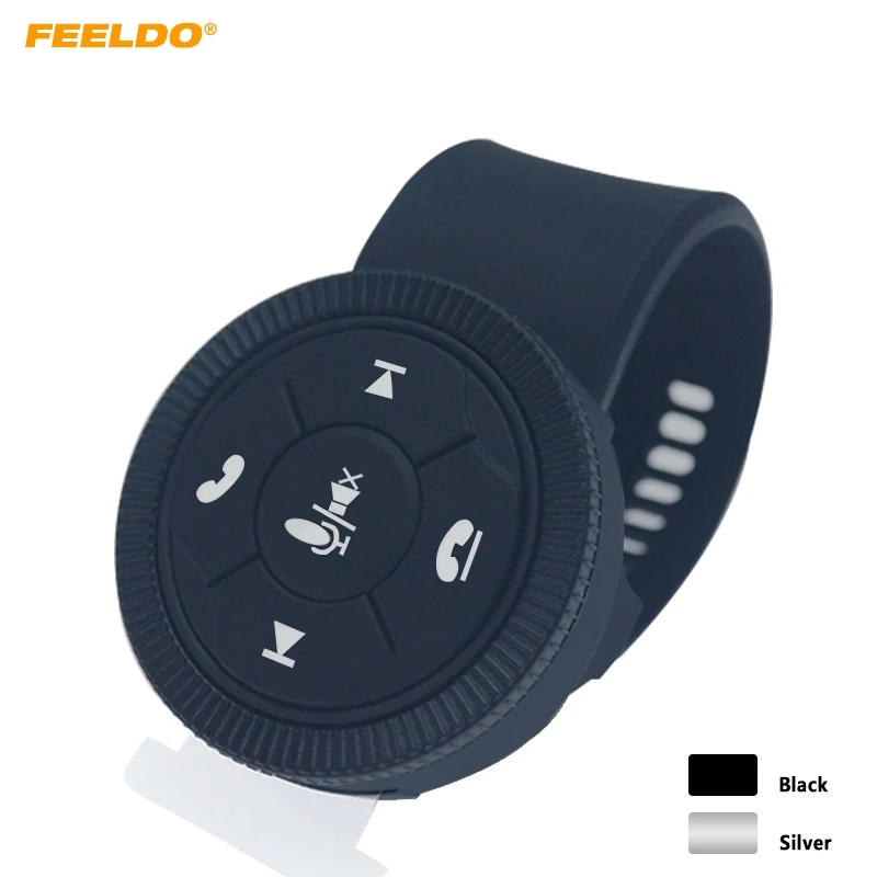 

FEELDO New 7-Key Car Wireless Steering Wheel Control Button With Resin Strap For Car Android DVD/GPS Navigation Player #HQ3155