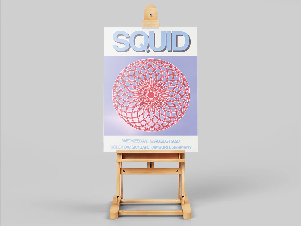 Squid Gig Poster Pop Music Star Art Canvas Painting Music Gig Posters Music Album Red Circle Wall Picture Living Room Home Decor