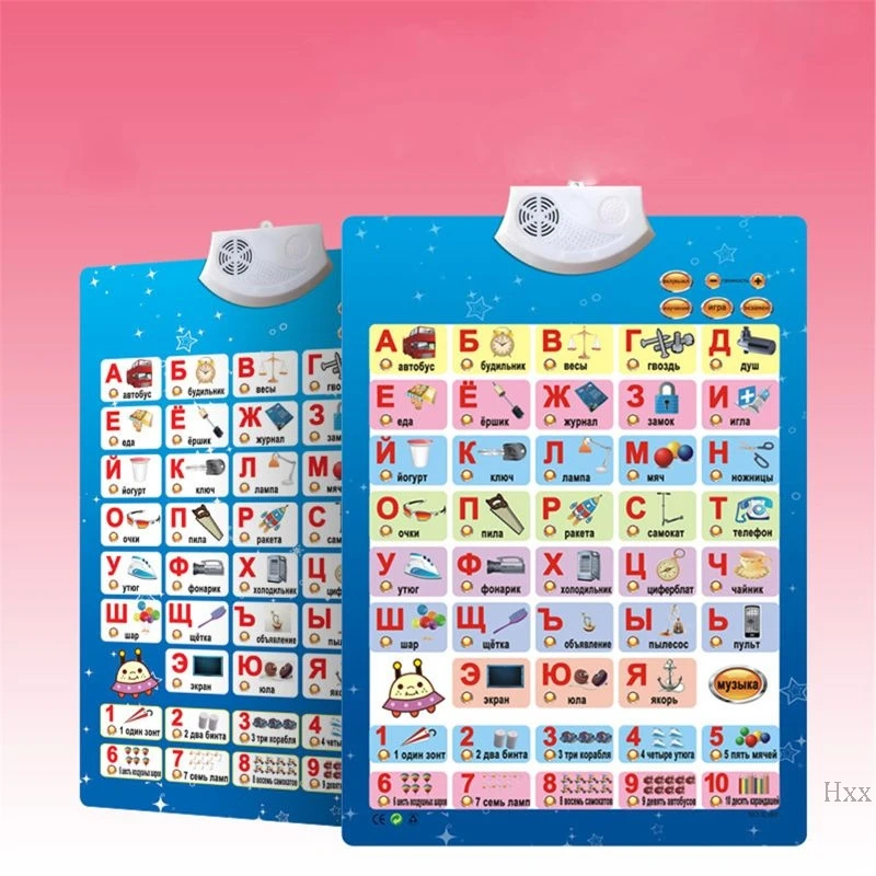 Nowy rosyjski alfabet muzyczny mówiący plakat rosja zabawki edukacyjne dla dzieci elektroniczny plakat ABC edukacyjna tabela fonetyczna zabawka dla dziecka
