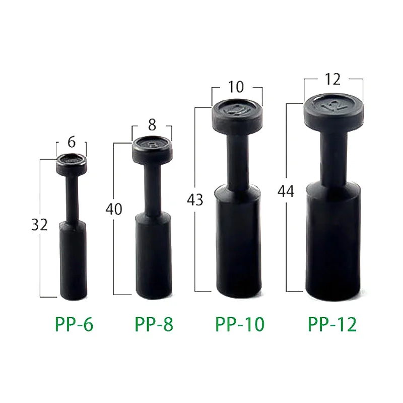 50 Stks/partij Pneumatische Blanking Pijp End Plug Cup Luchtslang Tube Push Fit Connector Plastic Pp 6Mm/8mm/10Mm/12Mm