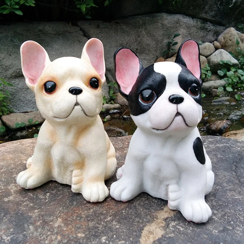 Statue wholesale factory French bulldog desktop office cow resin crafts silly imitation dog decoration