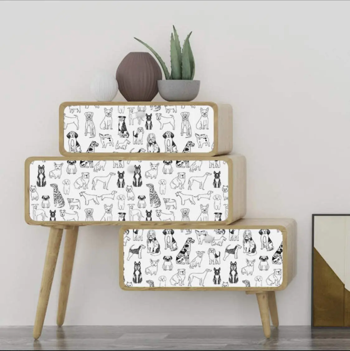 Moderne Hunde Königreich Schälen und Stick Tapete Schwarz und Weiß Selbst-adhesive Entfernbare Wand Dekor für Zuhause Schlafzimmer Wand dekoration