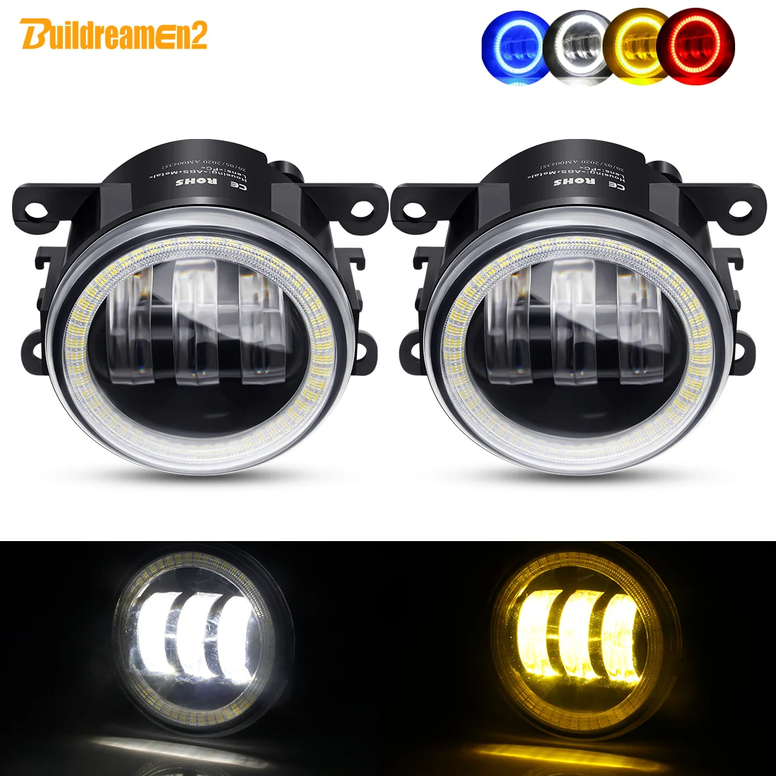 2 X Angel Eye Fog Light Car LED Lens Fog Driving Lamp DRL 12V For Dacia Duster Solenza Logan Sandero Lincoln Mazda Scion FR-S