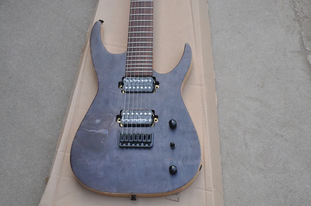 Factory custom 7 Strings Electric Guitar with Black Hardware,Rosewood Fretboard,Maple veneer,Provide customized service