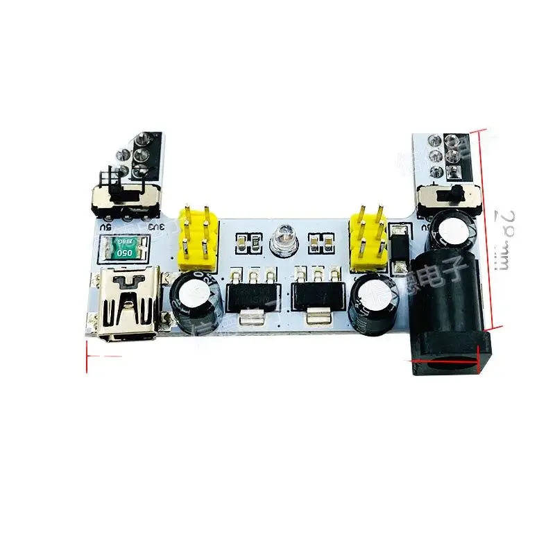 Modul Catu Daya Khusus Breadboard Putih 2 Saluran 5V / 3.3V DC Tegangan Stabil