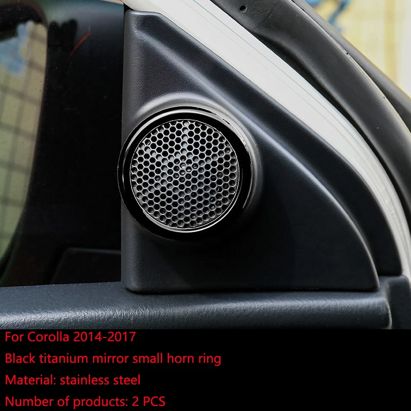 For Corolla 20142015 2016 2017 Speaker ring trim sticker Speaker Sound Ring Trim Cover Stainless Steel Decoration Interior trim