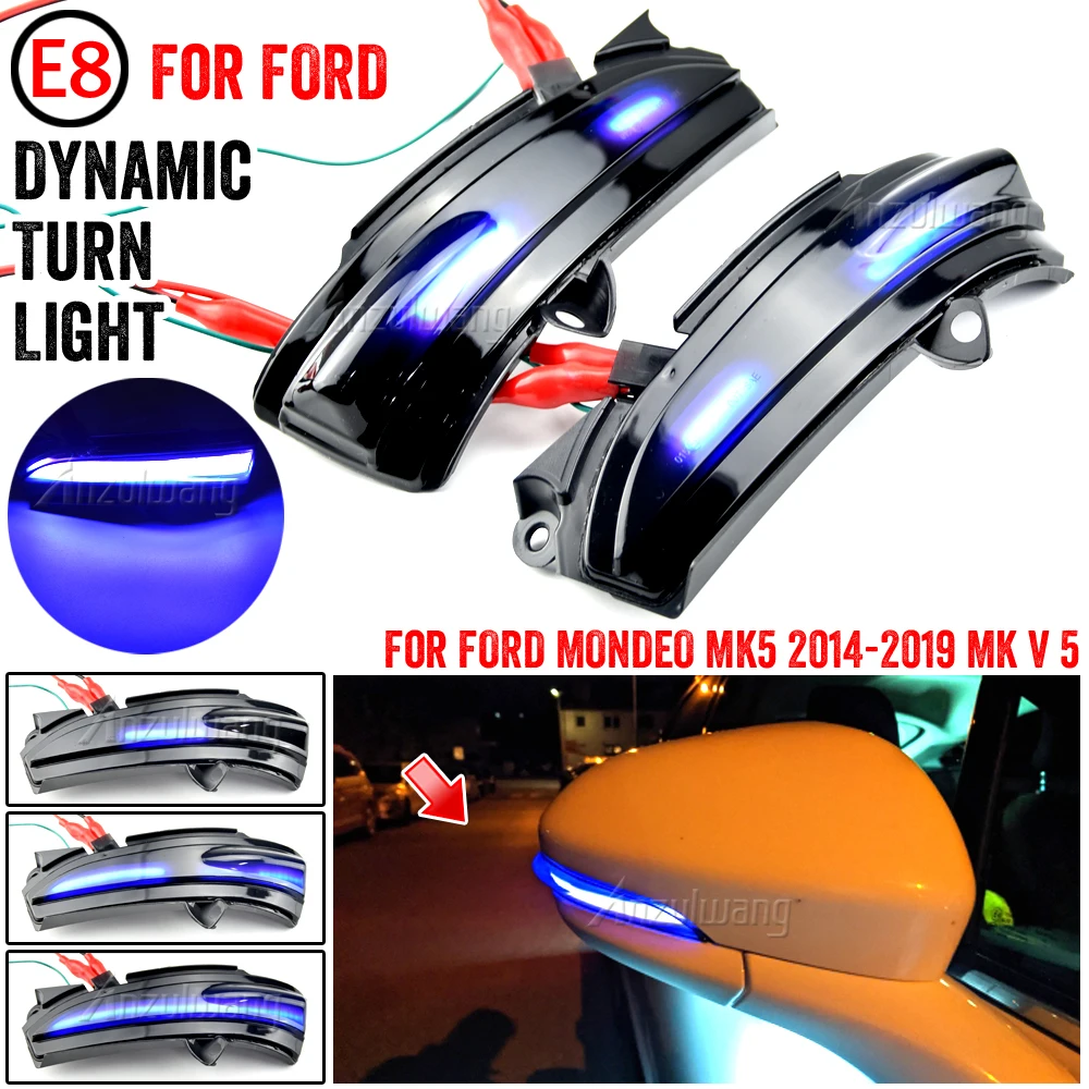 

Dynamic Blinker For FORD MONDEO MK5 2014-2019 MK V 5 LED Turn Signal Light Side Lamp 2015 2016 2017 2018 MK V 5