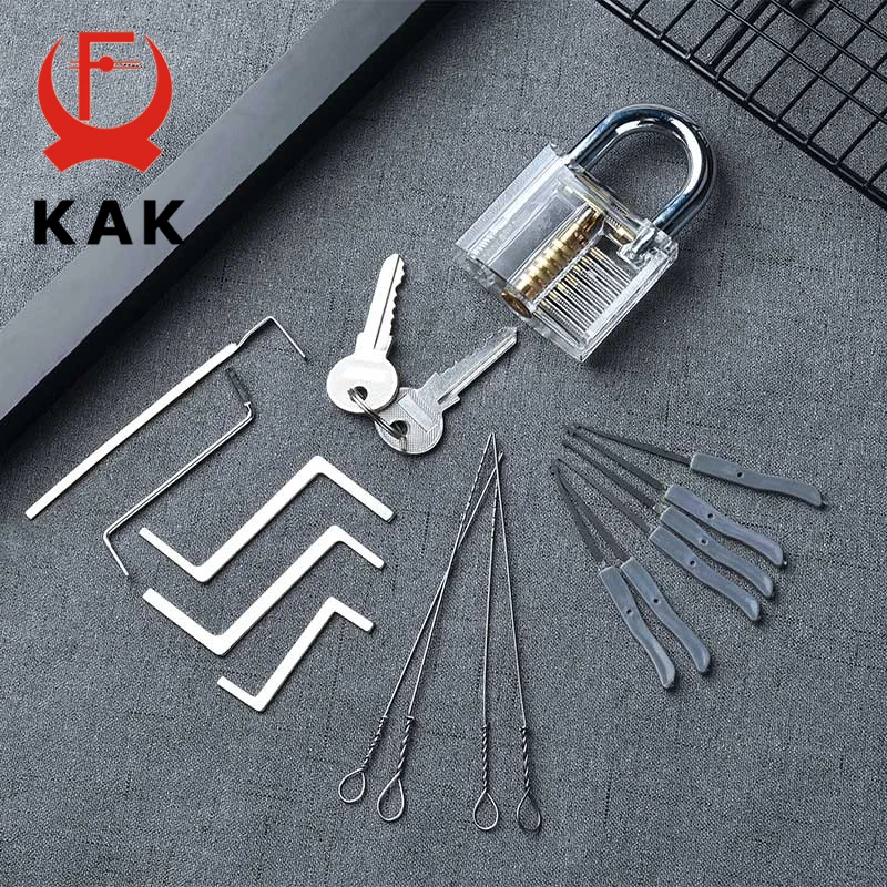 KAK – serrure à cadenas transparente et Visible, Kit d\'extraction de clé cassée, outil de serrurier