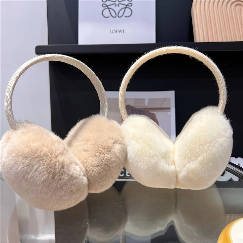 MPPM New Aarrival Unisex Women\'s Winter Warm Rex Rabbit Fur Earmuffs Girls Ear Muffle Earflap Ear Cover Double Sided