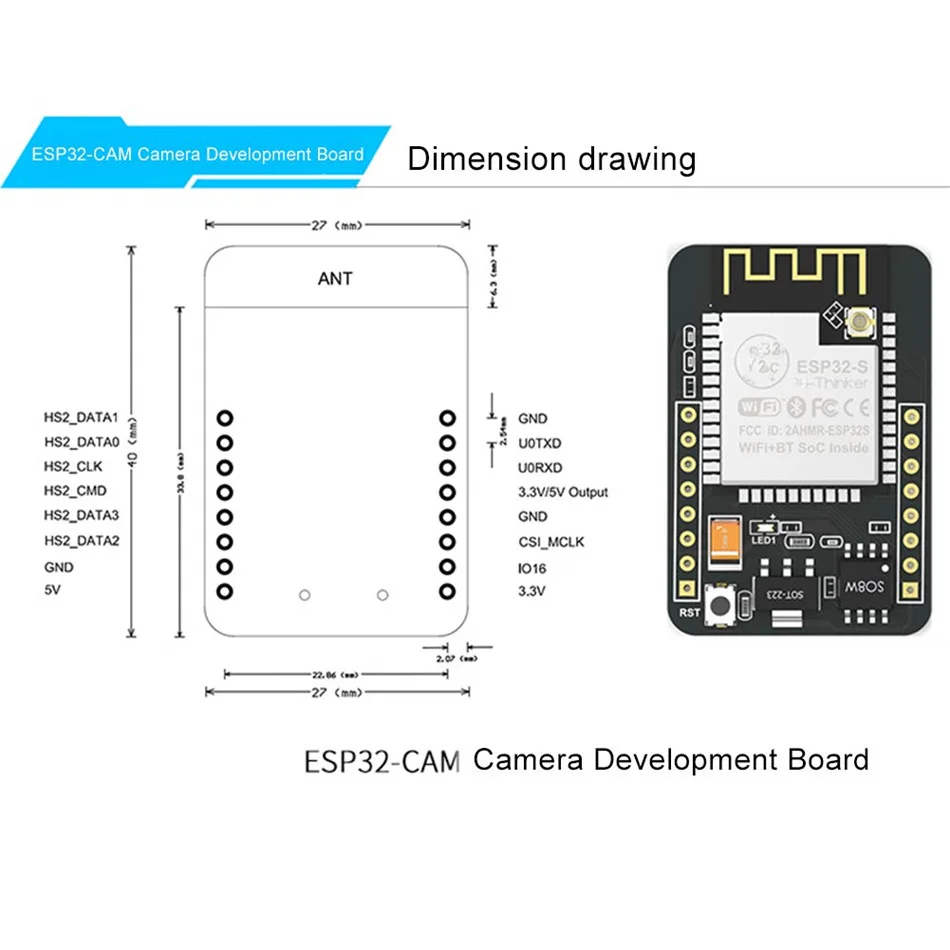 Esp32 cam ESP32-Cam wifi bluetooth esp32 câmera módulo placa de desenvolvimento com ov2640 câmera módulo