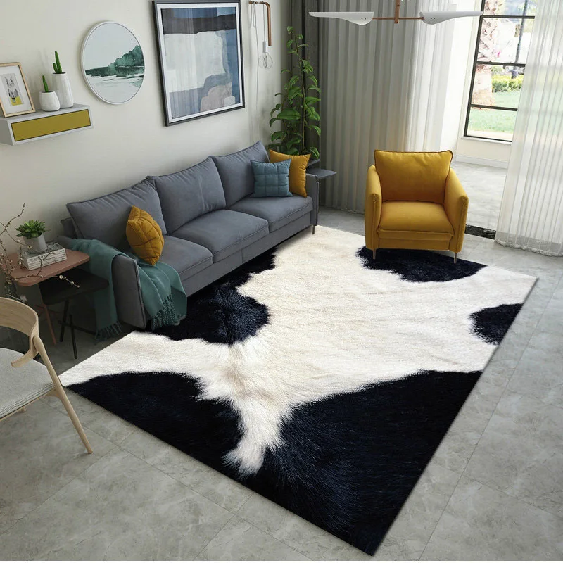 3D Animal Skin Printed Carpet Super Flannel Point Plastic Anti-slip Area RugFloormat Thick Decor Bedroom Living Room Carpets