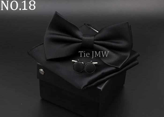 Herren Klassische Helle Farbe Bowtie Set Grün Rosa Blau Rot Fliege Manschettenknöpfe Hochzeit Krawatten Taschentuch Party Geschenk Krawatte Hemd zubehör – Detail 18