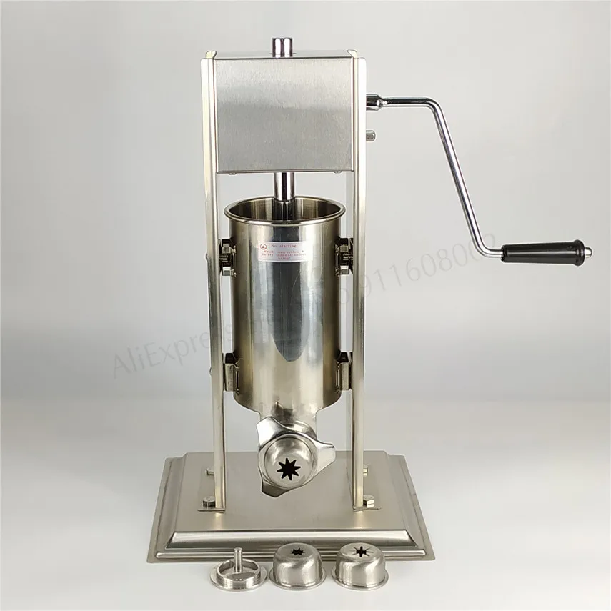Churro, Der Maschine 2L Wurst Stuffer Füllstoff Wurst Salami Maker Manuelle Churrera Extruder Maschine Edelstahl 3 Optionen