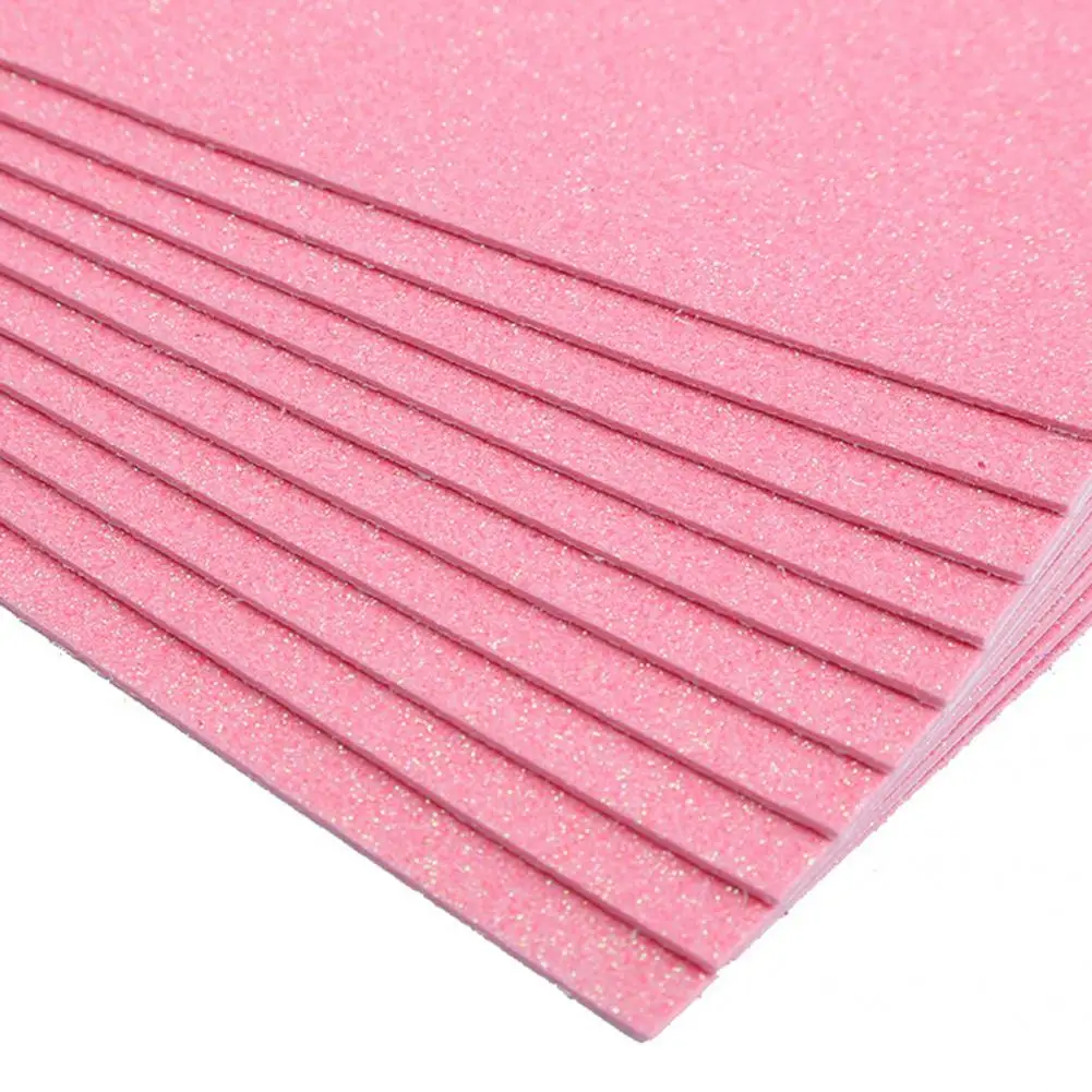 Papel de espuma con brillo brillante, esponja Deformable, antidecoloración, 10 Uds.