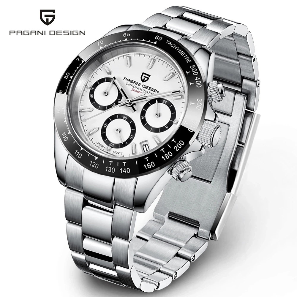 

PAGANI DESIGN Mens Watches Top Luxury Sports Quartz Watch For Men Stainless Steel 100M Waterproof Chronograph Reloj Hombre 2023