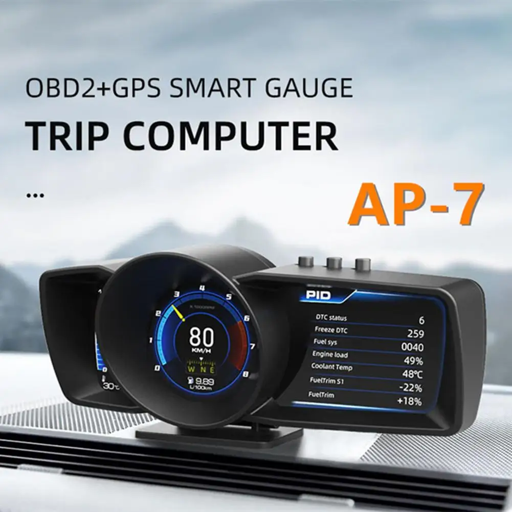 

Дисплей OBD2 GPS Hud на лобовом стекле, дисплей Hud на лобовом стекле, проектор скорости автомобиля, монитор превышения скорости с 3 ультрабольшими ЖК-экранами